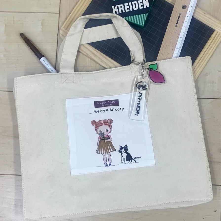 Melty&Micotyとお友達バッグ 名前入れ可 入園入学3点セット かすみ草ミコティバッグ