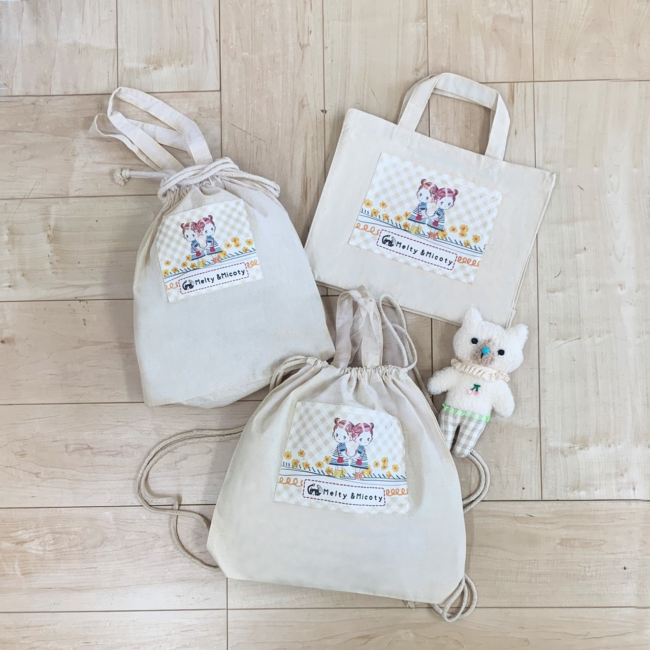 Melty&Micotyとお友達バッグ ツインズミコティ レッスンバッグ(名前入れ可)