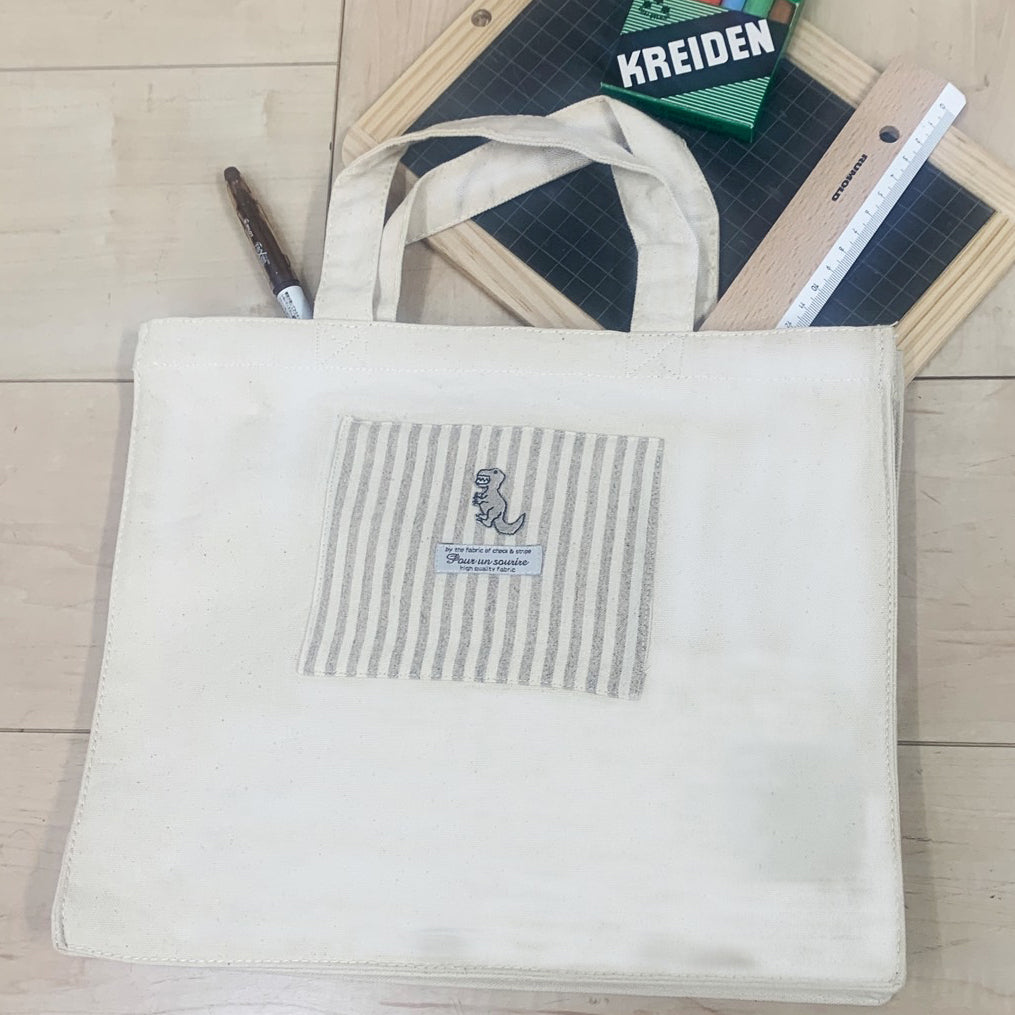 Melty&Micotyとお友達バッグ お名前ネーム付 入園入学3点セット 恐竜ワッペンバッグ