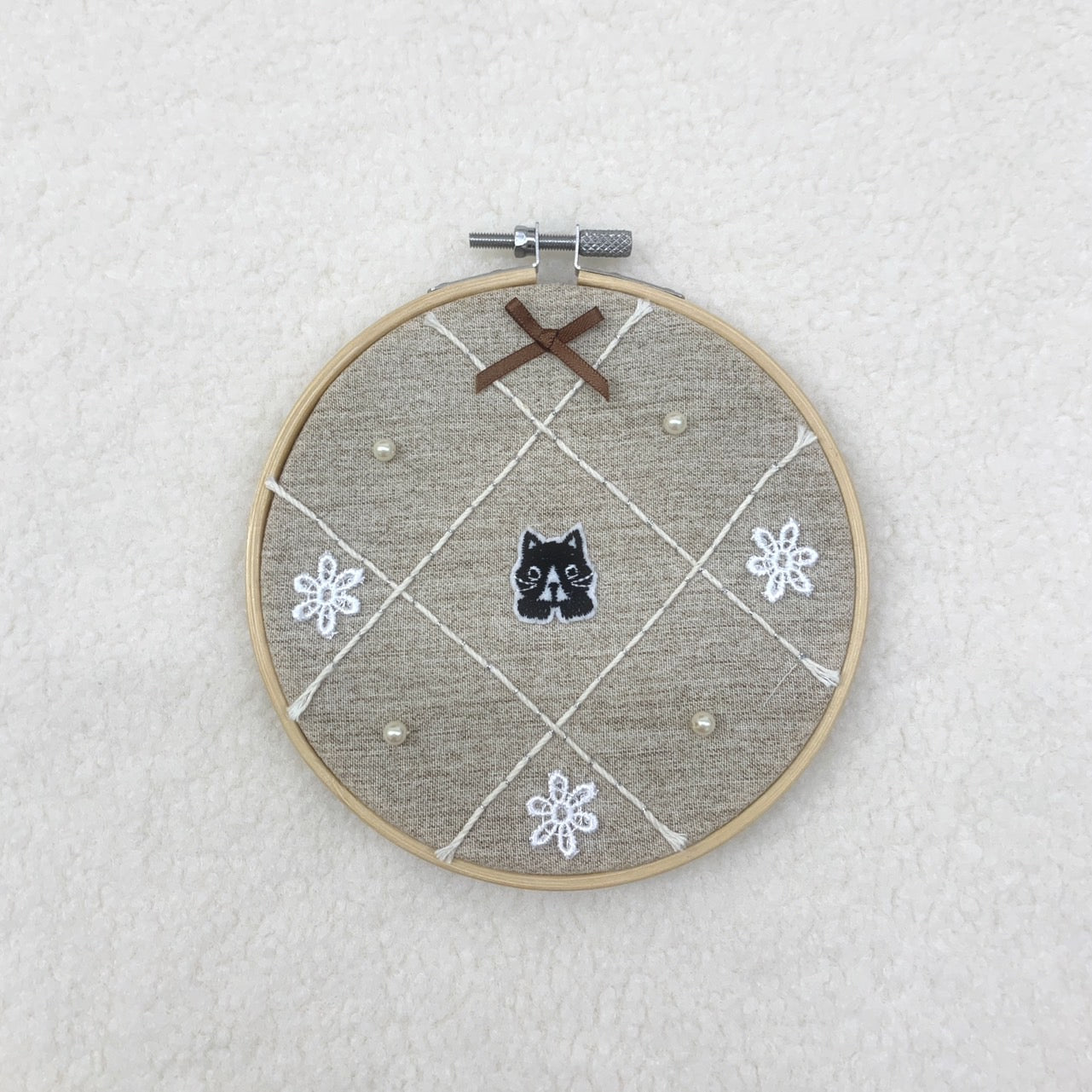 ベージュっこシリーズ 無地メルティ刺繍枠 中